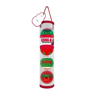 KONG Holiday Occasions Balls Medium, 4-Pack