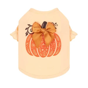 Pumpkin Bow Dog Thanksgiving Shirt