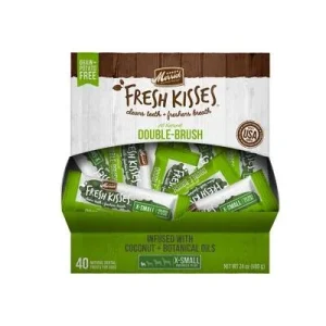 Merrick Treats Coconut Oil + Botanicals X-Small Brush Dog Dental Chews - Single Serve Box (40 ct)