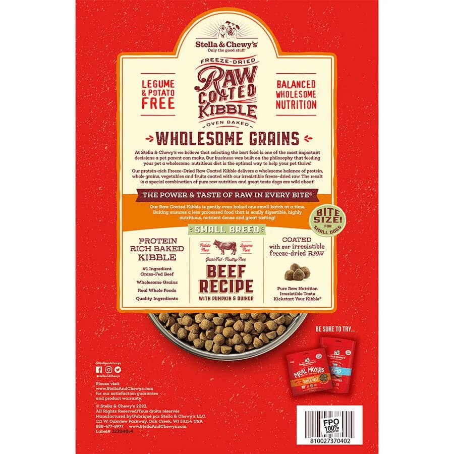 Stella & Chewy's Raw Coated Small Breed Wholesome Beef Dry Dog Food - 10 lbs - Image 2