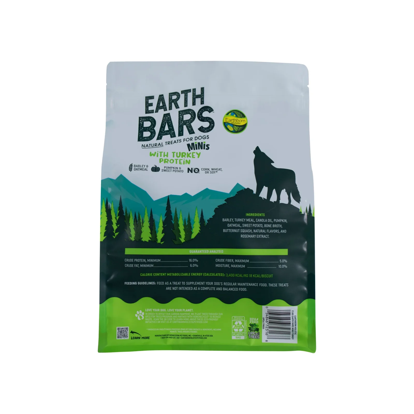 Earthborn Holistic Earthbars Turkey Mini Crunchy Dog Treats - Image 2