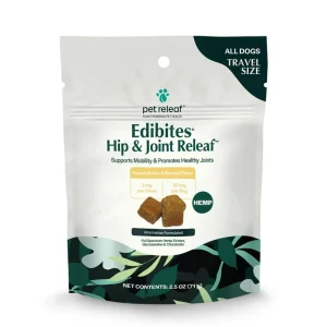 Pet Releaf Edibites Travel Size Peanut Butter/Banana Hip & Joint Hardchew Dog Treats - 2.5 oz Bag