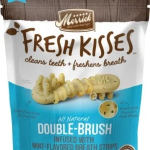 Merrick Fresh Kisses Mint Breath Strips Extra Small Brush Dog Dental Chews - 33 Count