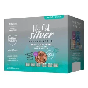 Tiki Cat Silver Tuna & Mackerel in Tuna Broth Canned Cat Food - 2.8 oz Can - Case of 6