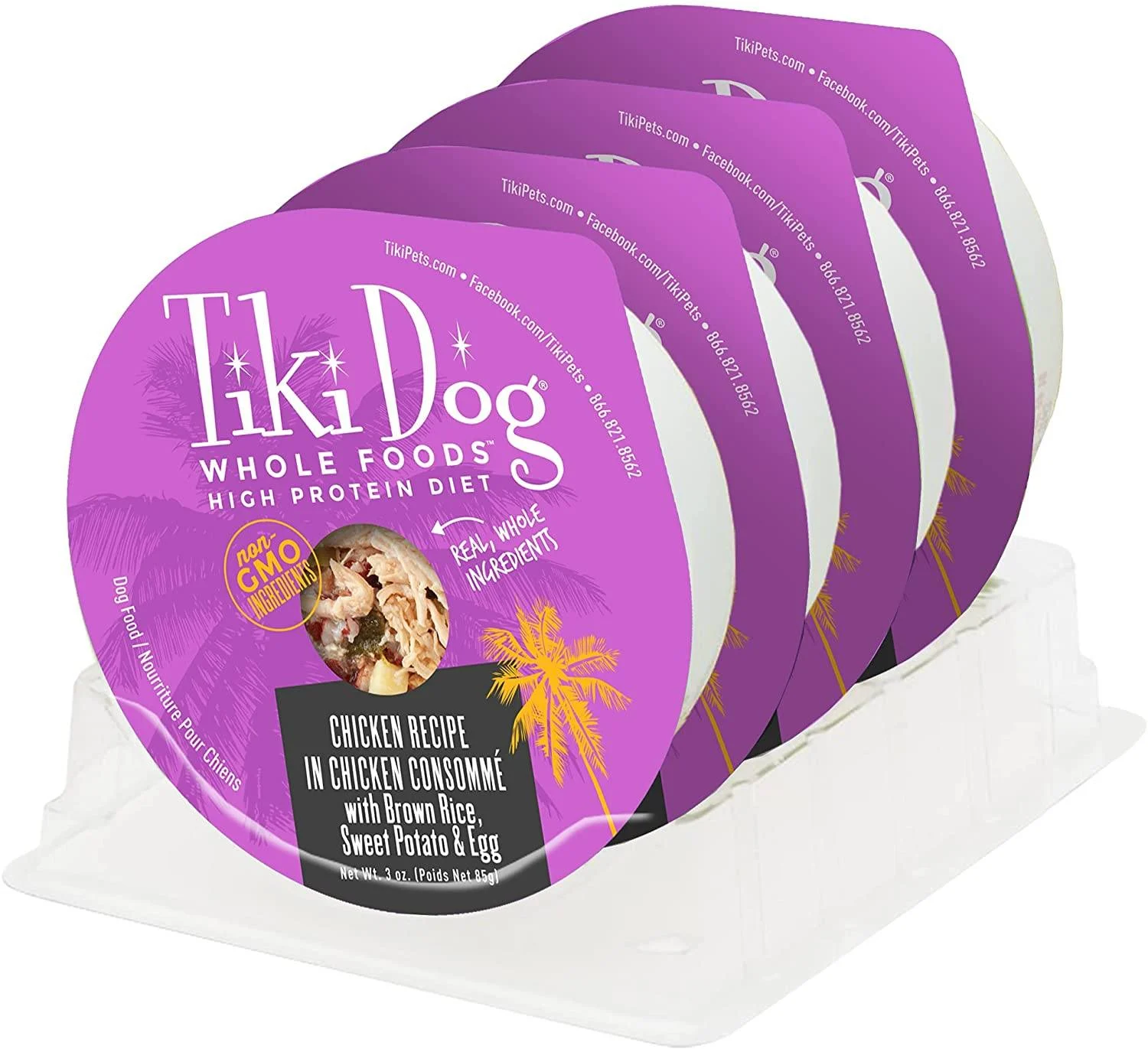 Tiki Dog Wholefoods Chicken / Chicken Consommé Canned Dog Food - 3 oz Cans - Case of 4 - Image 2