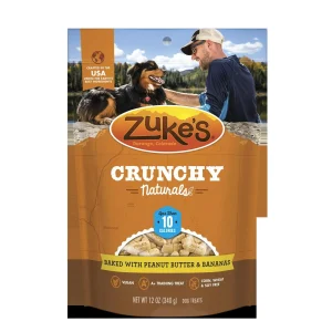 Zuke's 10s Baked with Peanut Butter & Bananas Crunchy Dog Treats - 12 oz Bag