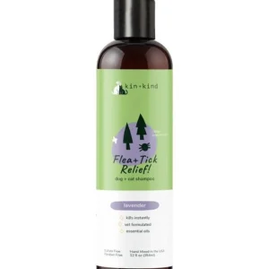 KIN + KIND Cat and Dog Flea and Tick Shampoo - Lavender - 12 oz Bottle