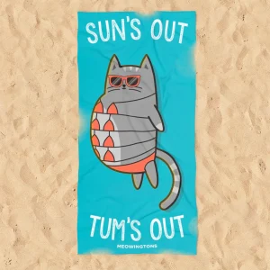 Sun's Out, Tum's Out Beach Towel