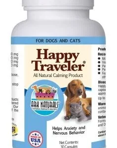 Ark Natural's Happy Traveler Cat and Dog Supplements - 30 Capsule Bottle