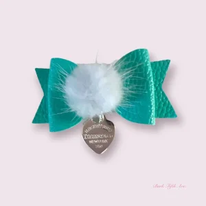 Sniffany Pom-Pom Hair Bows - Vegan Leather Dog Hair Accessories