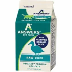 Answers Frozen Cat Food Detailed Duck - 1 lb