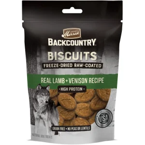 Merrick Treats Freeze-Dried Raw Coated Biscuits Lamb & Venison Recipe Dog Treats - 10 oz Bag