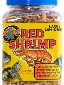 Zoo Med Laboratories Large Sun-Dried Red Shrimp for Large Aquatic Turtle, Freshwater/Marine Aquarium Fish & Invertebrates - 2.5 Oz