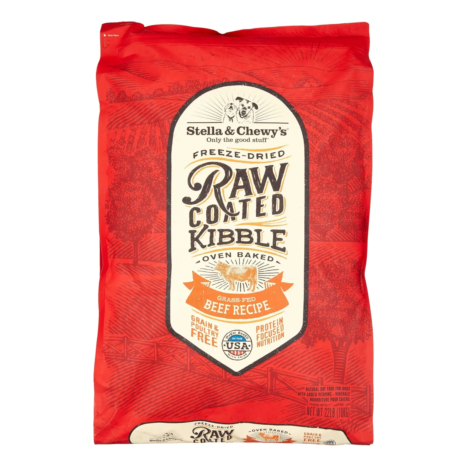 Stella & Chewy's Raw Coated Beef Dry Dog Food - 22 lbs