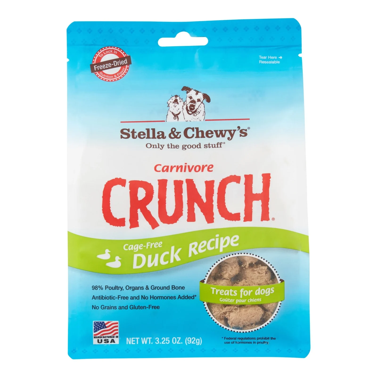 Stella & Chewy's Carnivore Crunchy Duck Freeze Dried Dog Treats - 3.25 Oz