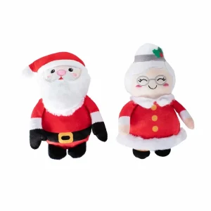 PetShop by Fringe Studio Mr. & Mrs. Santa Paws Plush Dog Toy Set 2 ct