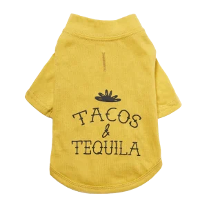 Louis Barx Essential Dog T-Shirt - Tacos & Tequila, Mustard