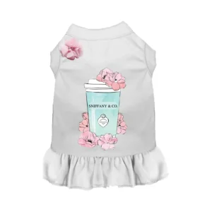 Sniffany and Coffee Dog Dress by Bark Fifth Avenue - Designer Ruffle Dog Dress