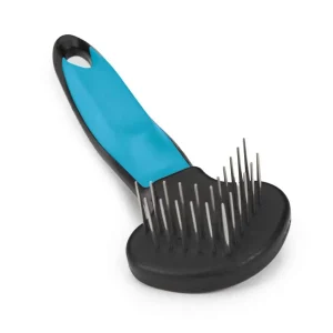 Master Grooming Tools MGT Precision Pin Rake Blue