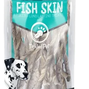 Tickled Pet All-Natural Icelandic Codfish Skin Rolls Dehydrated Dog Chews - 6 oz Bag
