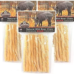 Tasman's Natural Pet Rawhide 5" Wild Boar Small Twister Dog Natural Chews - 10 - Pack