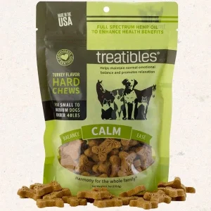 Treatibles Full Size Small Turkey Hard Chews 1mg (75 ct) Hard Chew Dog Supplements - 5 oz Bag