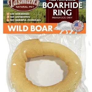 Tasman's Natural Pet Rawhide 5" - 6" Wild Boar Medium Ring Dog Natural Chews - 1 - Pack