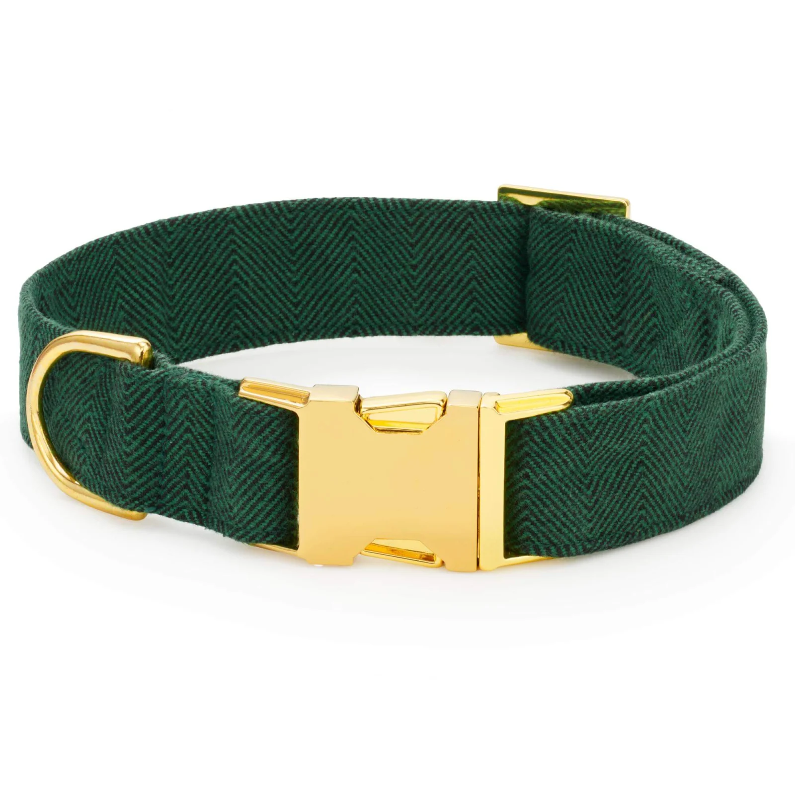 Evergreen Herringbone Flannel Dog Collar - Image 2