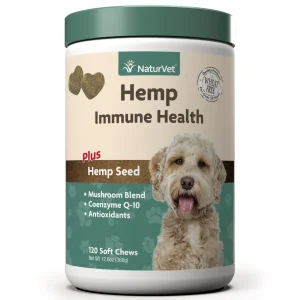 Naturvet Hemp Immune Health Plus Hemp Seed Soft Chew Dog Supplements - 120 ct Jar