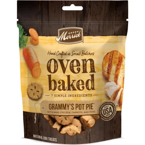 Merrick Treats Oven Baked Grammy's Pot Pie with Real Chicken Peas & Carrots Baked Dog Treats - 11 oz