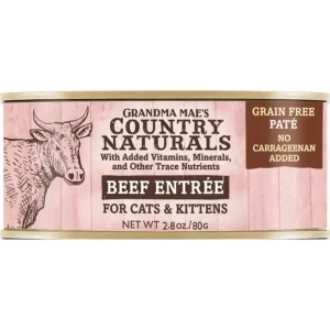 Grandma Mae's Country Naturals Cat Pate Grain-Free Beef - 2.8 Oz - Case of 24