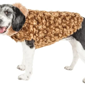 Pet Life ® Luxe 'Furpaw' Shaggy Elegant Fashion Designer Fur Dog Coat