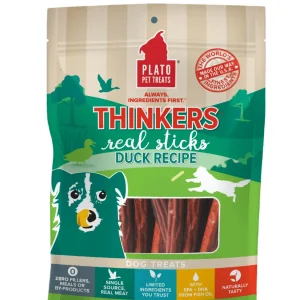 Plato Pet Treats Thinkers Duck Sticks Natural Dog Chews - 10 oz Bag
