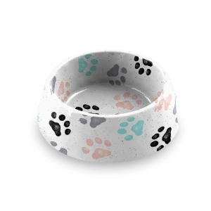 Retro Paw Print Bowl