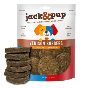 Jack & Pup Venison Jerky Dog Natural Chews - 4 oz Bag