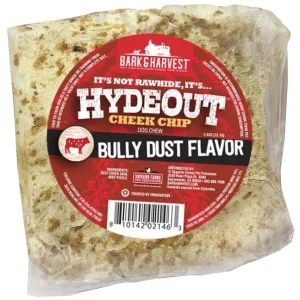 Bark + Harvest by Superior Farms HydeOut Beef Cheek Chips with Bully Dust - 40ct Case Dog Natural Chews - Display Box - Case of 40