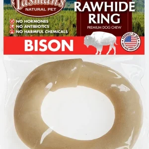 Tasman's Natural Pet Bison Rawhide 5" - 6" Dog Natural Chews - Medium Ring