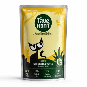 TrueHunt Chicken & Tuna Shreds in Broth Healthy Real Meat Cat Wet Food