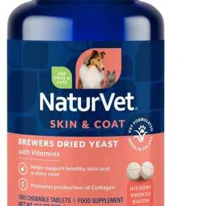 NaturVet Brewers Dried Yeast Formula with Vitamins for Dogs and Cats Chewable Tablets - 1000 Count