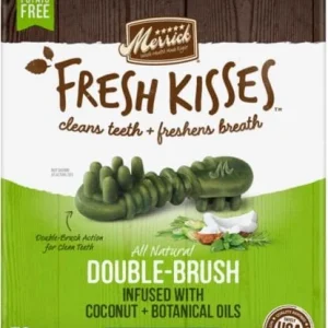 Merrick Fresh Kisses Coconut Oil and Botanicals X-Small Brush Dog Dental Chews - Value Box - 78 Count - 24 Oz