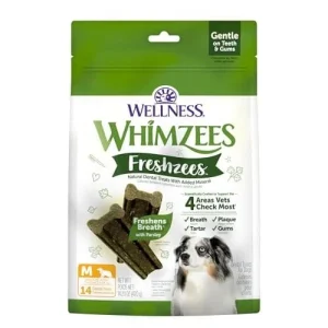 Whimzees Freshzees Oral Health Fresh Breath with Parsley Natural Dental Dog Treats - 14.81 Oz
