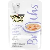 Fancy Feast Creamy Broths Wild Salmon & Whitefish Wet Cat Food Complement