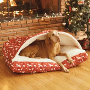 Orthopedic Luxury Cozy Cave® Rectangle Dog Bed – Holiday Collection