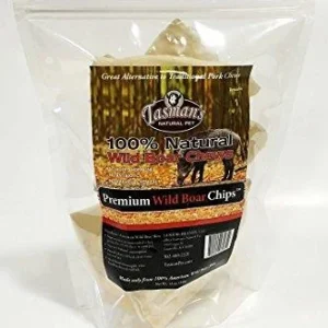 Tasman's Natural Pet Rawhide Wild Boar Chips Dog Natural Chews - 12 oz Bag