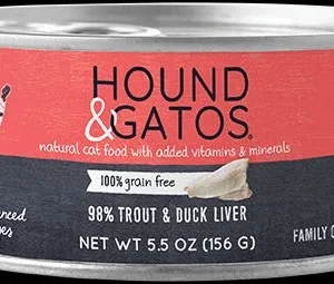 Hound and Gatos Grain-Free Trout Duck Liver Pate Canned Cat Food - 5.5 Oz - Case of 24