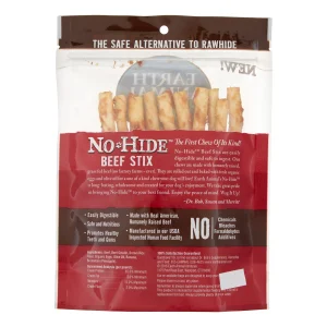 Earth Animal Dog Chews NO HIDE STIX Beef - 10 Piece