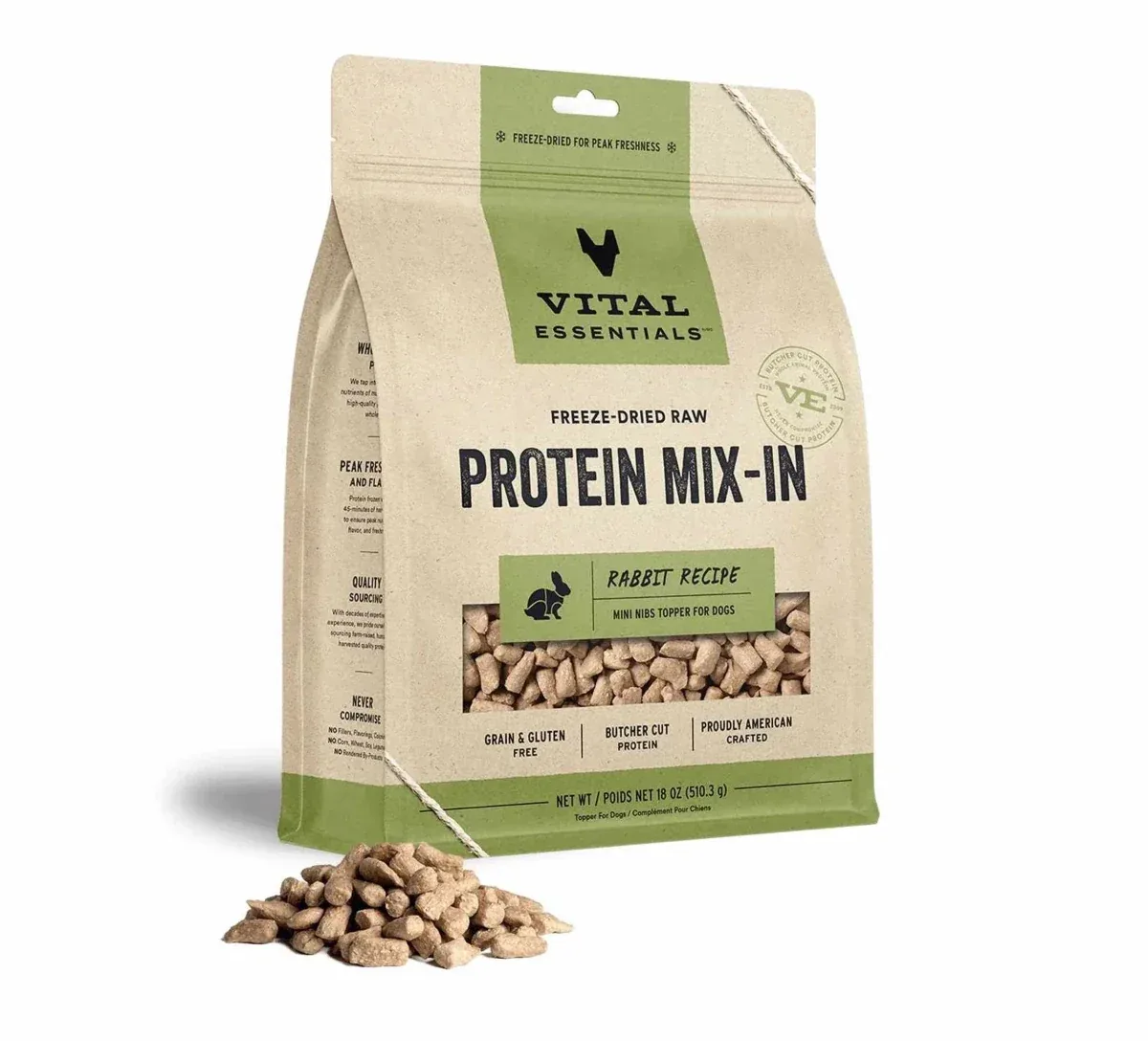 Vital Essentials Freeze-Dried Raw Rabbit Protein Mix-in Meal Topper for Dogs - Image 2