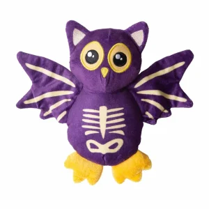 SnugArooz Skel-E-Bat - Eco-Friendly Squeaky Crinkle Halloween Dog Toy