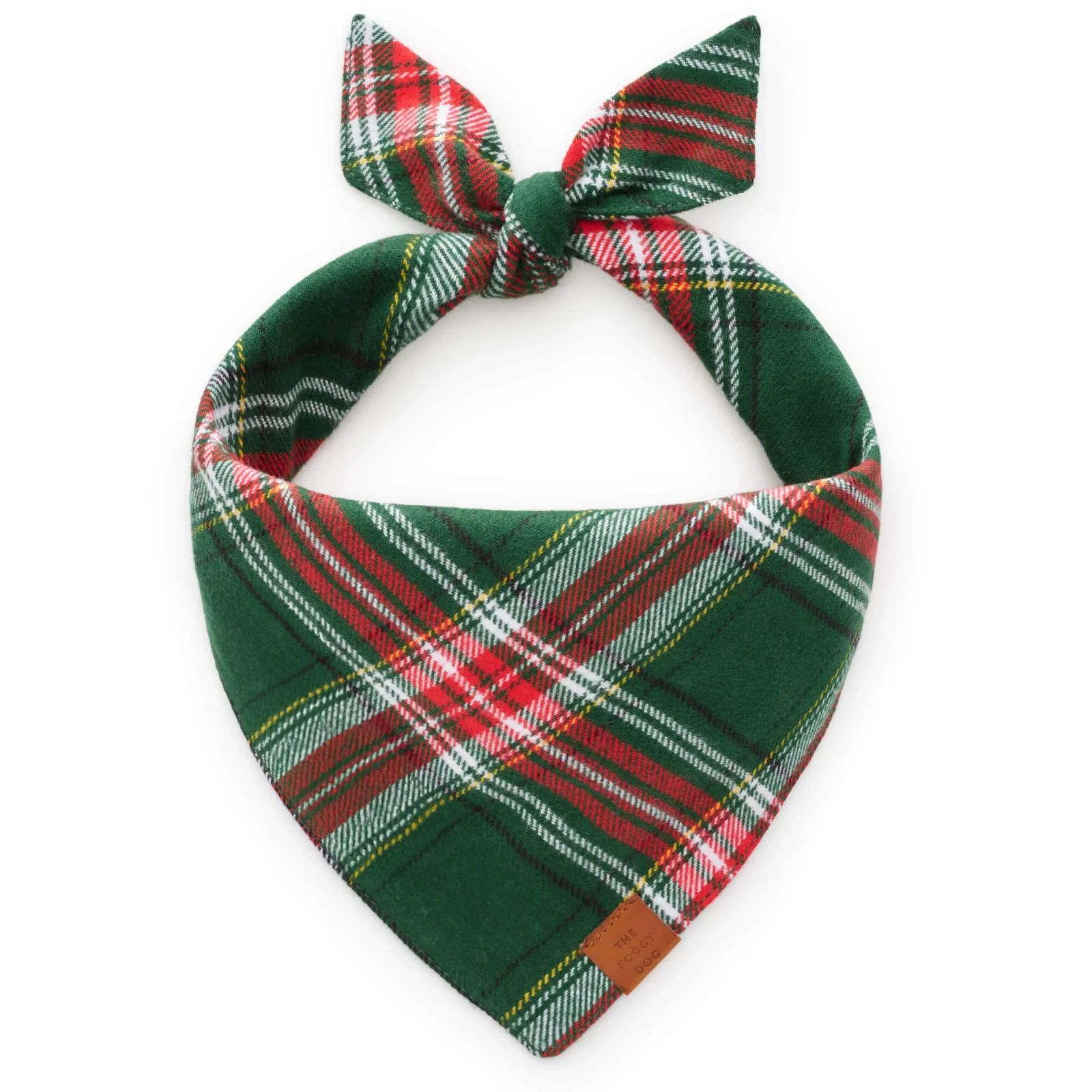 Holly Jolly Plaid Flannel Dog Bandana - Image 2