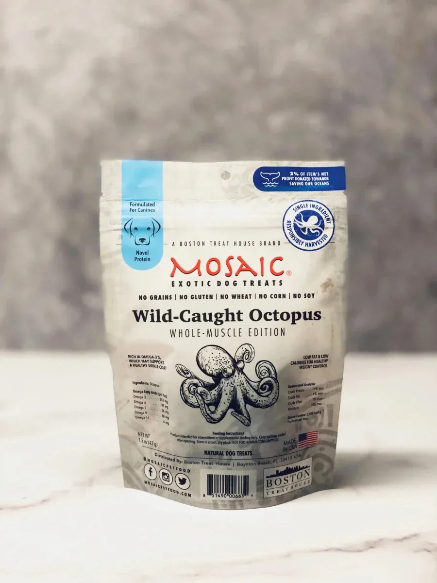 Mosaic Wild-Caught Octopus Whole-Muscle Jerky Dog Treats 1.5 oz - Image 2